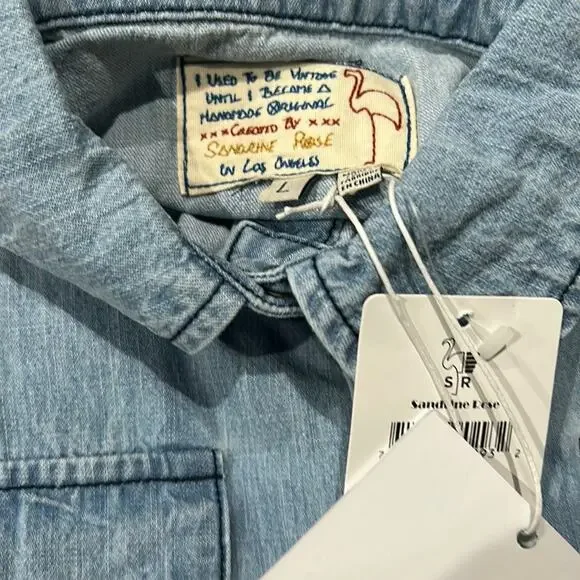 Free People x Sandrine Rose - NWT Western Short Sleeve Denim Shirt - Picture 10 of 12